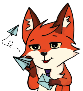 fox with letter